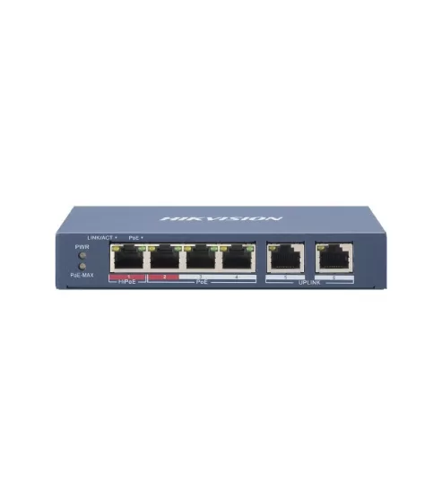 SWITCH 4 PUERTOS 10/100 MBPS POE (1 PUERTO HI POE) ,2 PUERTO UPLINK 10/100 MBPS