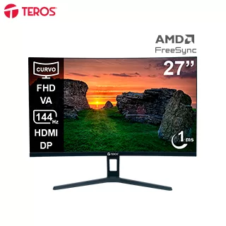 MONITOR CURVO TEROS TE-2734S, 27" FHD VA, 144HZ, 1MS, HDMI, DP, AUDIO OUT