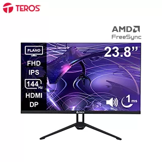 MONITOR PLANO TEROS TE-2417S, 23.8" FHD IPS, 144HZ, 1MS, HDMI, DP, AUDIO OUT, PARLANTES